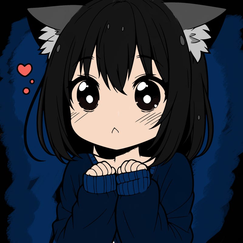 shy anime catgirl