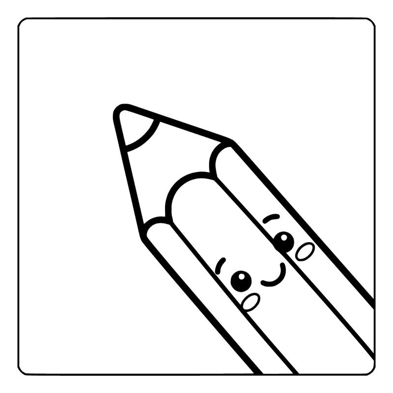 a pencil with a cute face