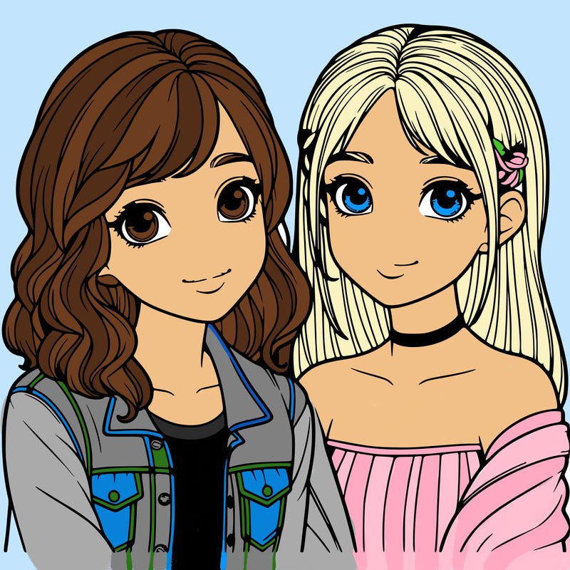 two girls that are realistic