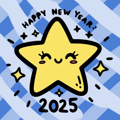 happy new year 2025 star wish