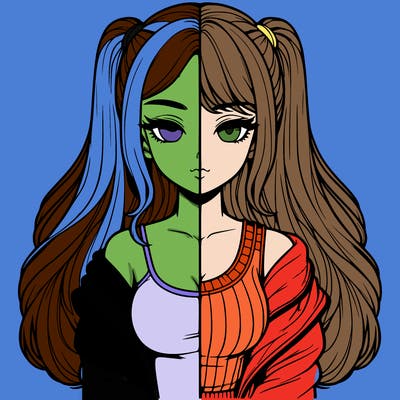 realistic girl split