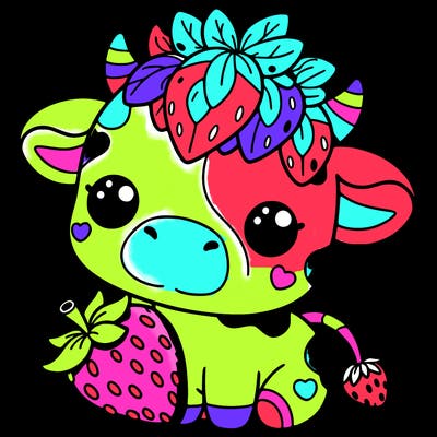 cute strawberry cow