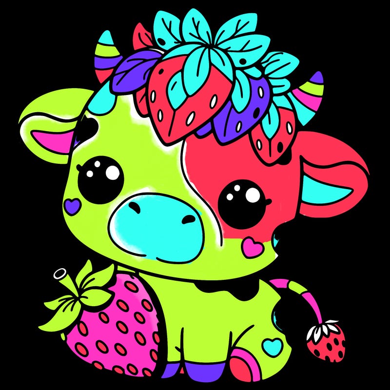 cute strawberry cow