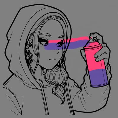 a realistic girl, spray painting