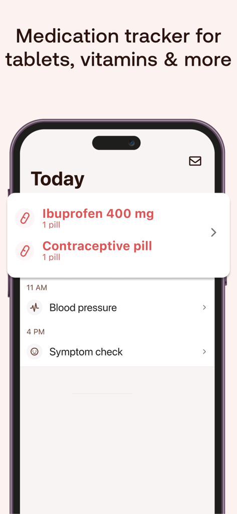 Meds & Pill Reminder MyTherapy - Oberfläche der MyTherapy-App, die Medikamentenerinnerungen für Pillen zusammen mit Blutdruck- und Symptomverfolgung anzeigt