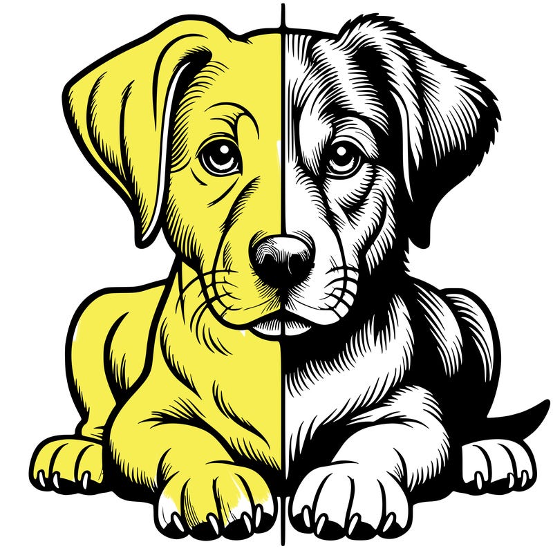 realistic dog split picture