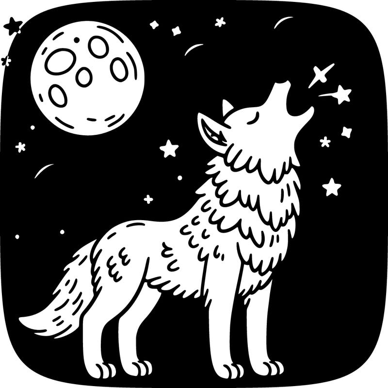 wolf howling at the moon