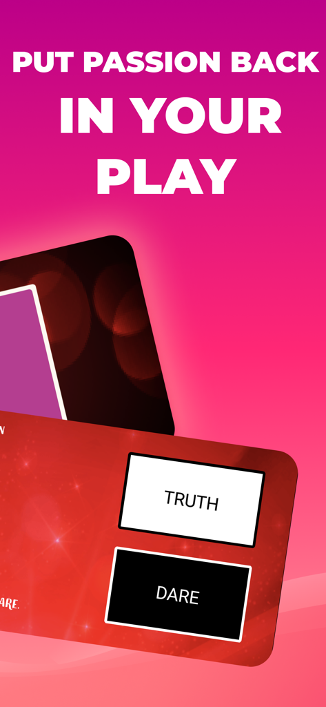 カップル向けのPassion Playアプリの真実か挑戦ゲームインターフェース