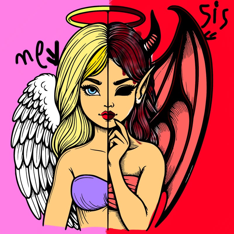 realistic angel half demon