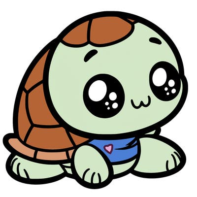 cute little animated turtle
