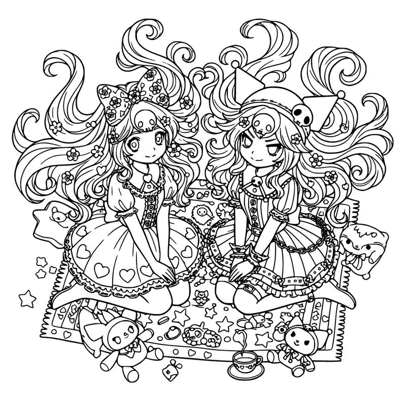 mymelity and kuromi human girls with long hair