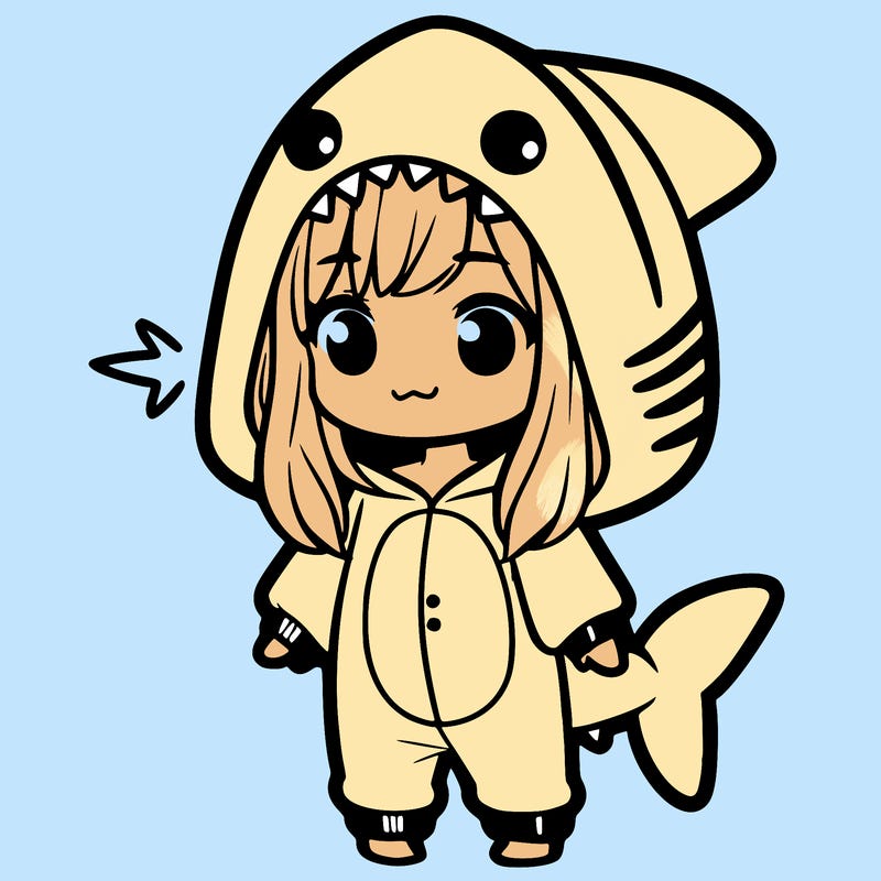 girl in shark onesie