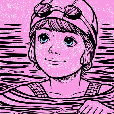 realistic girl swimmer