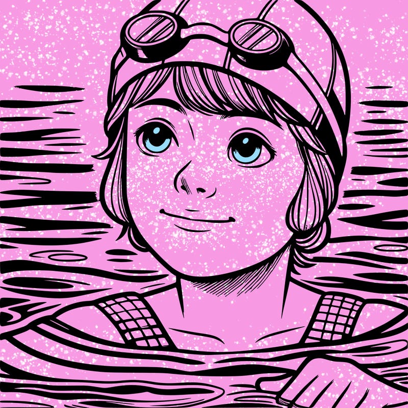realistic girl swimmer