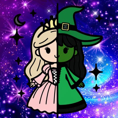 split princess and witch