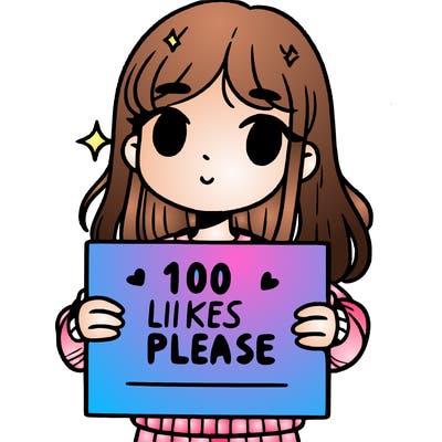 a girl holding up a sign saying 100 likes please