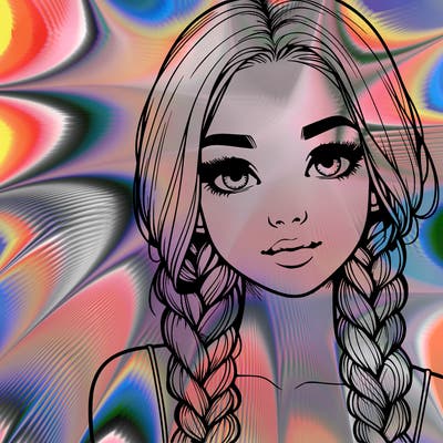 realistic girl with braids