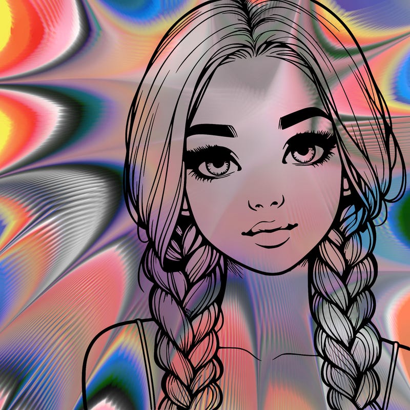 realistic girl with braids