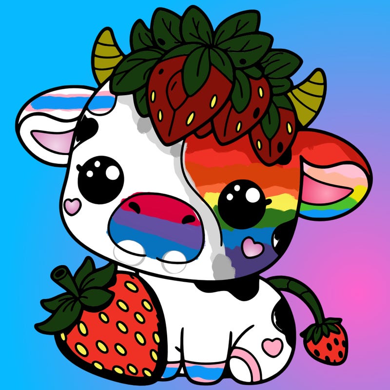 cute strawberry cow