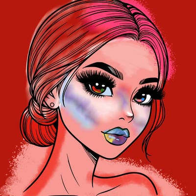realistic girl with lashes