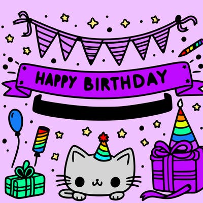 happy birthday banner and nothing else