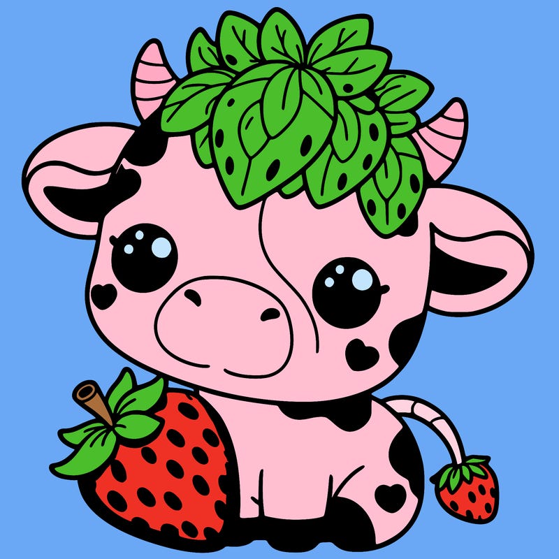 cute strawberry cow