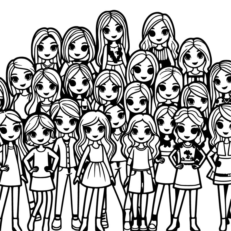 large group of girls