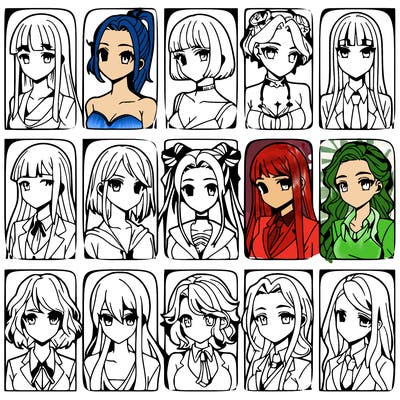 girls that look diffrent anime