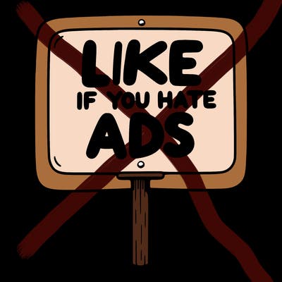 a sign that says like if you hate ads
