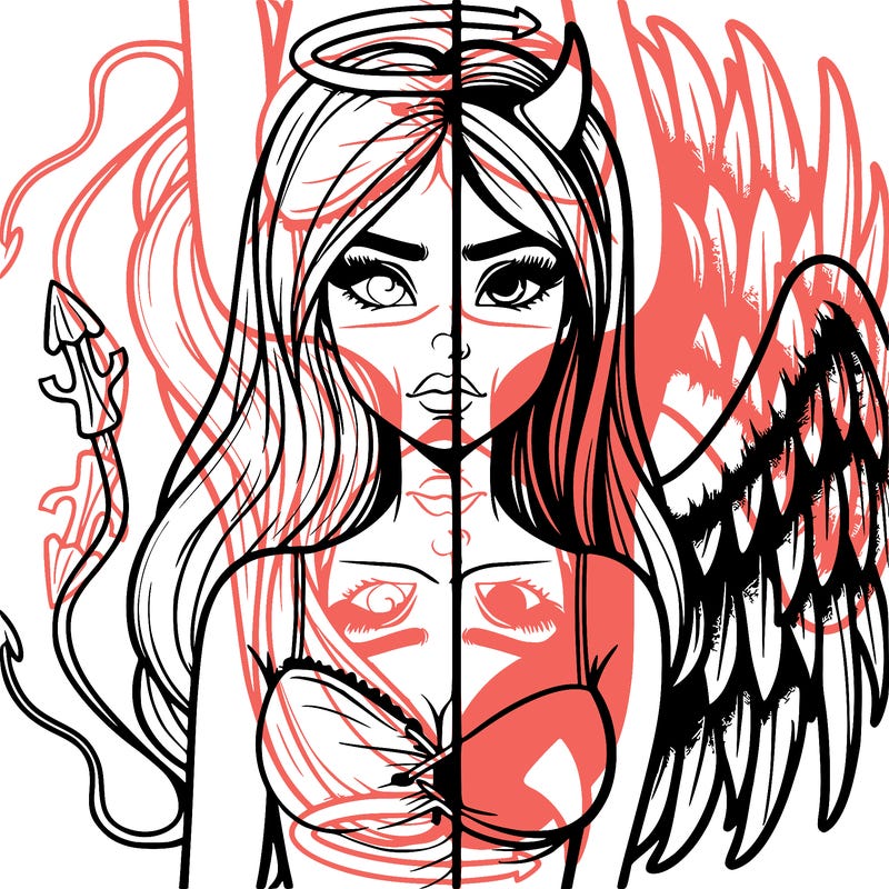 devil vs angel realistic girl