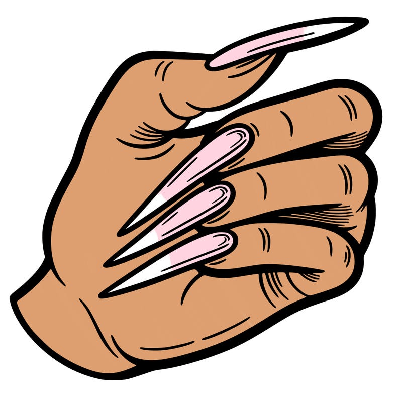 hand with long nails