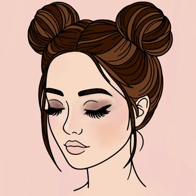 woman with hair buns