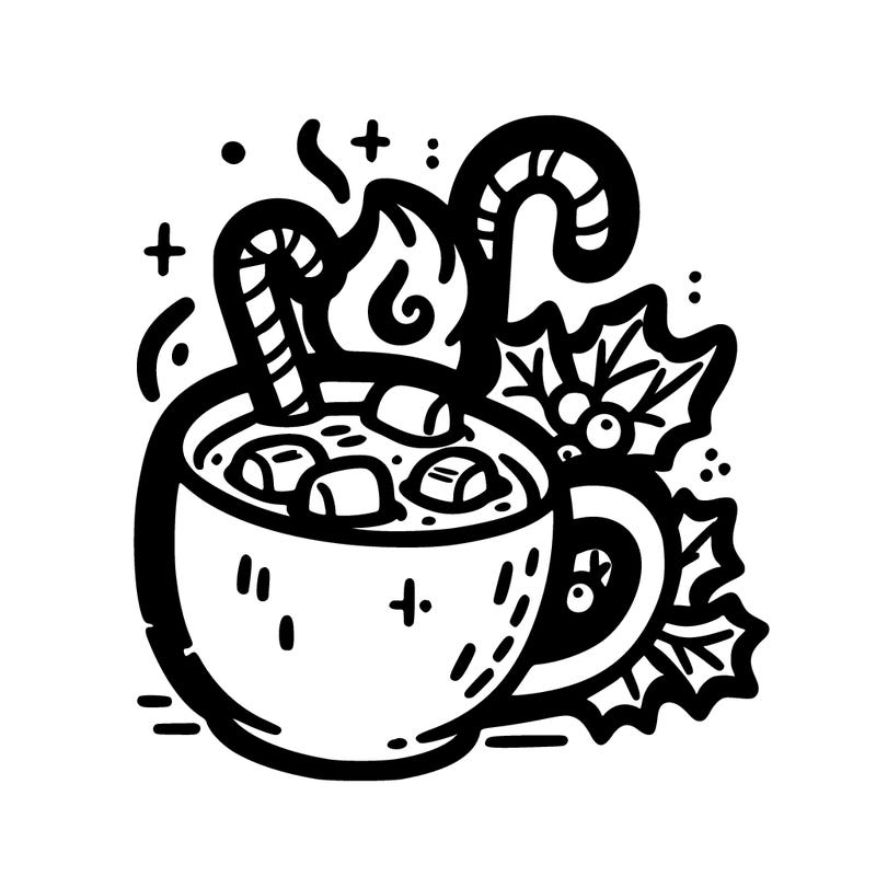 hot cup of cocoa christmas simple