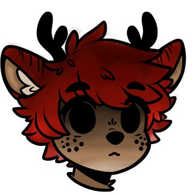 a humanoid deer with soft fluffy ears