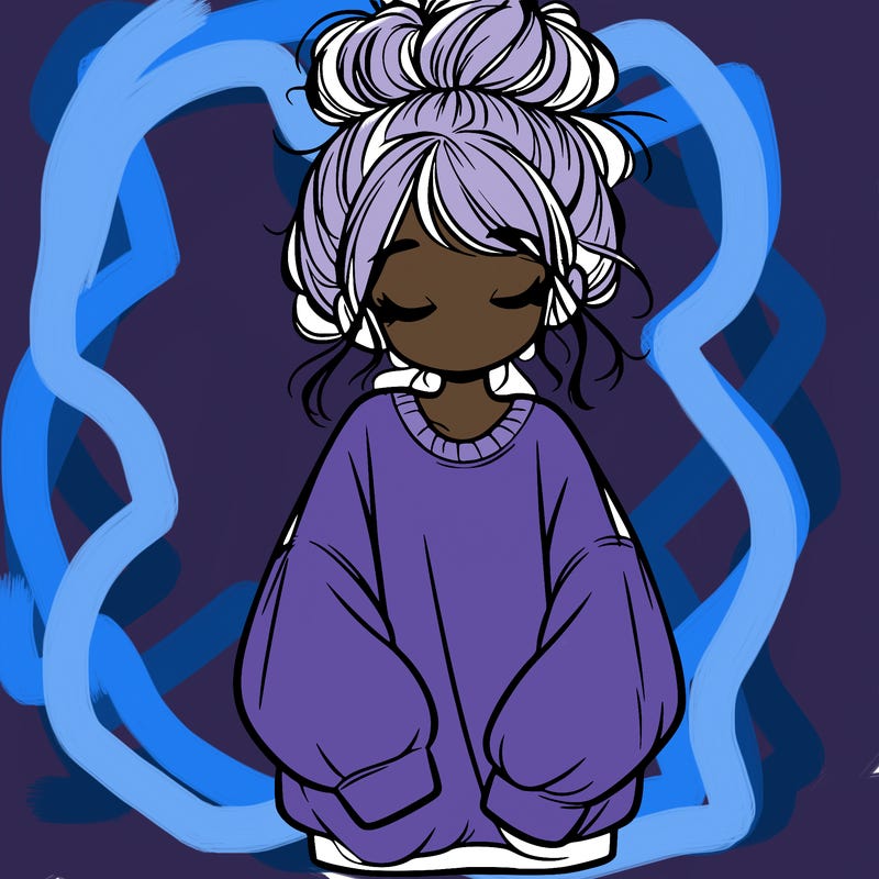 girl with baggy sweatshirt and messy bun