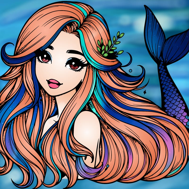 realistic long hair mermaid 4k