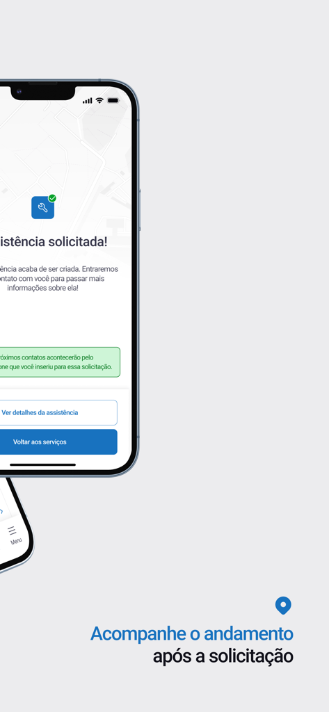 Screenshot dell'app Proauto che mostra una schermata di conferma della richiesta di assistenza veicolare con opzioni di monitoraggio
