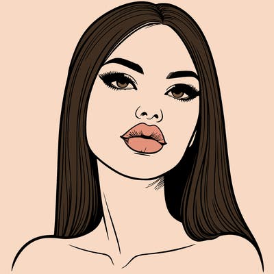 realistic woman with full lips