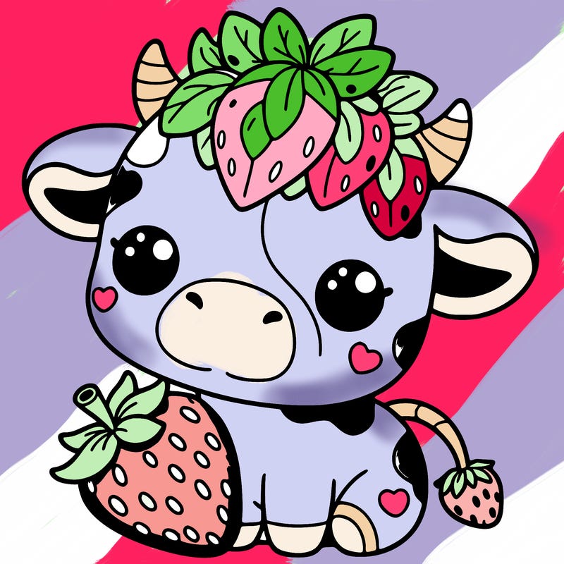 cute strawberry cow