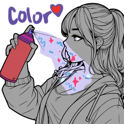 a realistic girl spray, painting