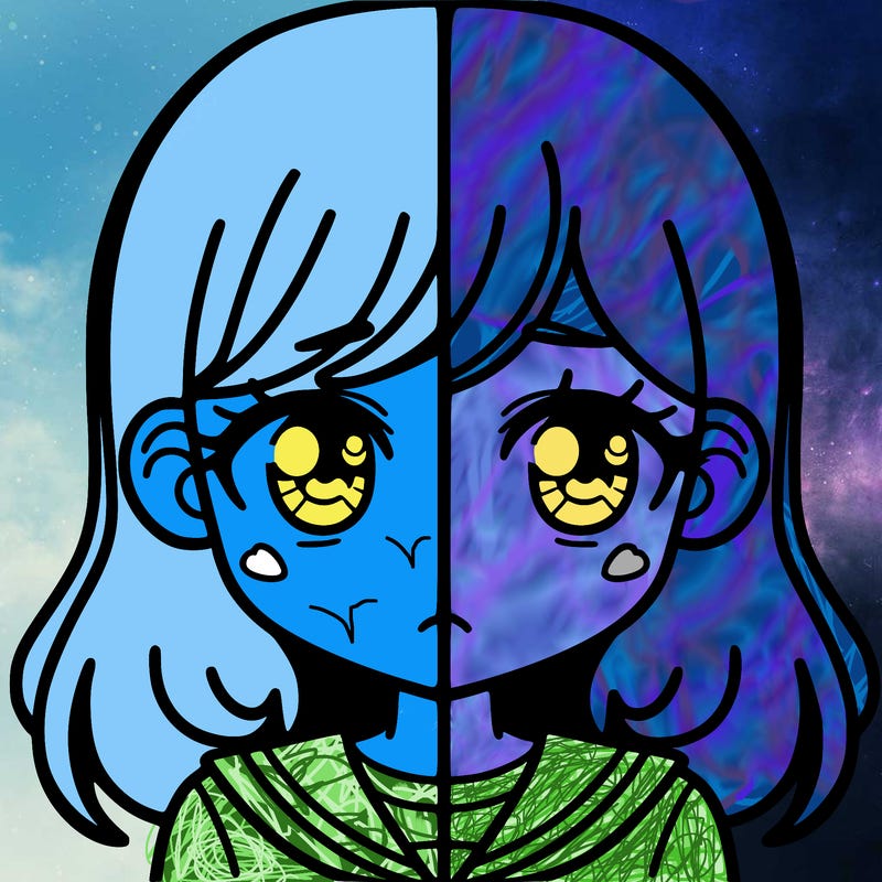 a split of a girl