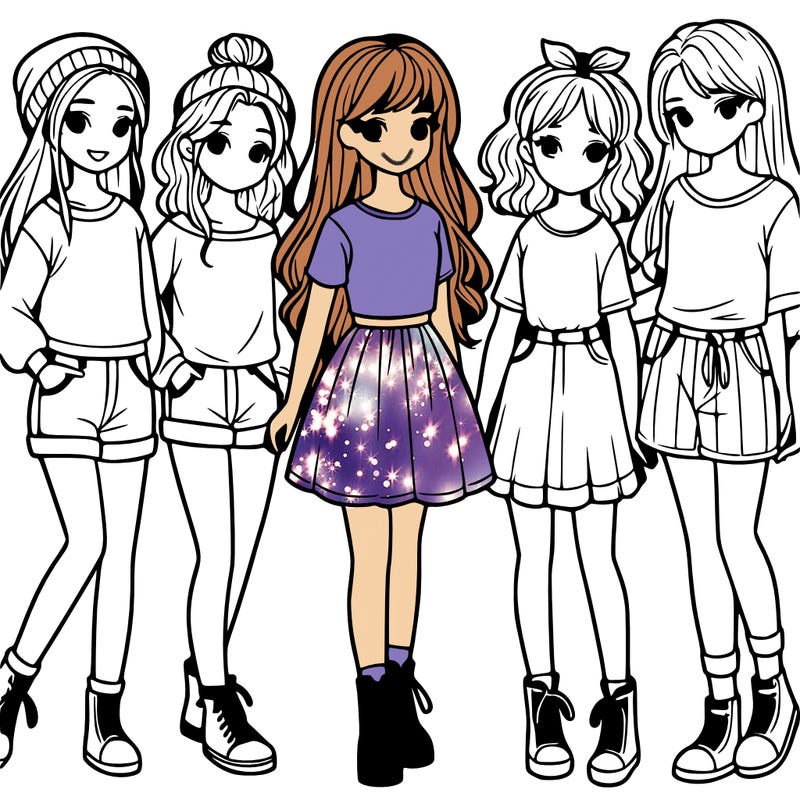 a group of five girls