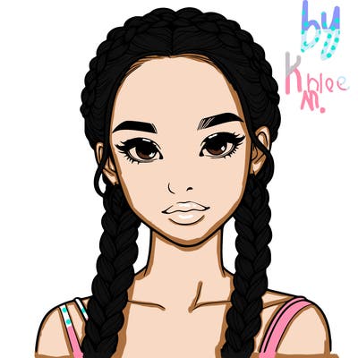 realistic girl with braids