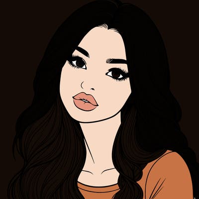realistic girl with hair on her hair and lips