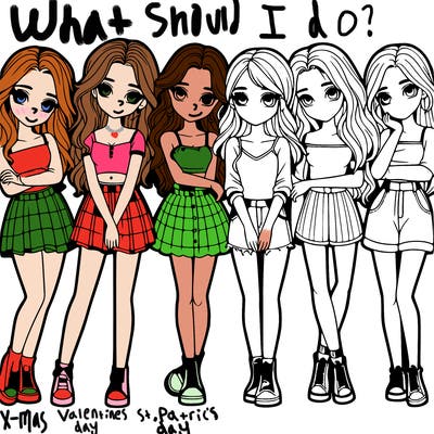 a group of girls realistic