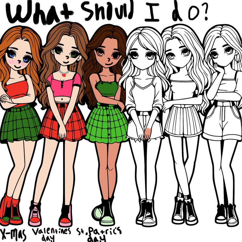 a group of girls realistic