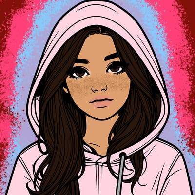 realistic girl with a hoodie