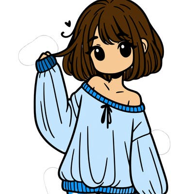 girl in baggy sweater hanging off her shoulder