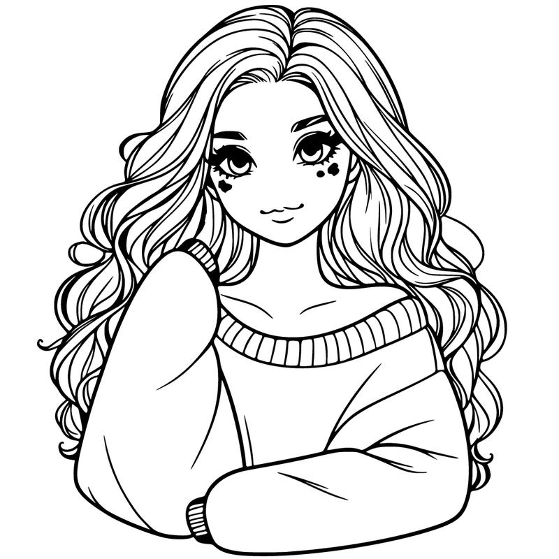 a beautiful girl in a big sweatshirt