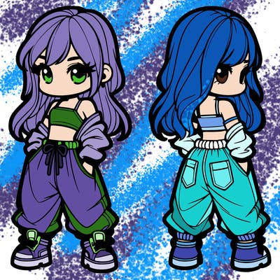 girl in crop top and baggy pants